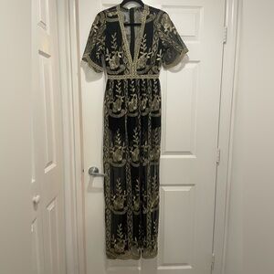 Romper Dress - Black and Gold